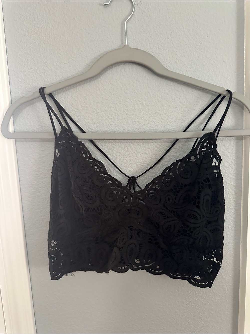 Black Crochet Lace Bralette Crop Top